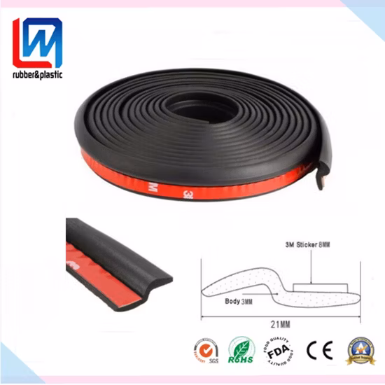 목재 문 및 창용 압출 폼 스폰지 고무 프로파일